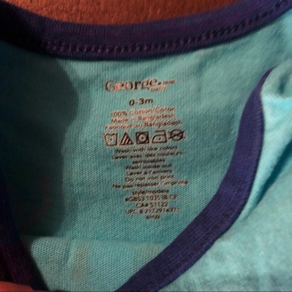 3 George Short Sleeve Onesies 0-3 Months - Picture 10 of 11